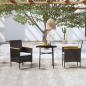 Preview: ARDEBO.de - 3-tlg. Garten-Essgruppe Poly Rattan Schwarz 