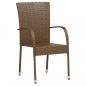 Preview: 3-tlg. Garten-Essgruppe Poly Rattan Braun