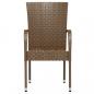 Preview: 3-tlg. Garten-Essgruppe Poly Rattan Braun