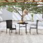 Preview: ARDEBO.de - 3-tlg. Garten-Essgruppe Poly Rattan Schwarz 