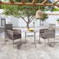 Preview: ARDEBO.de - 3-tlg. Garten-Essgruppe Poly Rattan Anthrazit