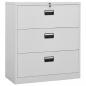 Preview: ARDEBO.de - Aktenschrank Hellgrau 90x46x103 cm Stahl