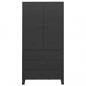 Preview: Industrial Kleiderschrank Schwarz 90x50x180 cm Metall