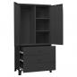 Preview: Industrial Kleiderschrank Schwarz 90x50x180 cm Metall