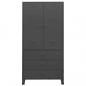 Preview: Industrial Kleiderschrank Anthrazit 90x50x180 cm Metall