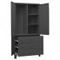 Preview: Industrial Kleiderschrank Anthrazit 90x50x180 cm Metall