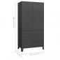 Preview: Industrial Kleiderschrank Anthrazit 90x50x180 cm Metall