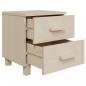 Preview: Nachttische HAMAR 2 Stk. Honigbraun 40x35x44,5 cm Massivholz