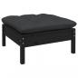 Preview: 9-tlg. Garten-Lounge-Set mit Kissen Schwarz Massivholz Kiefer