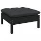 Preview: 7-tlg. Garten-Lounge-Set mit Kissen Schwarz Kiefer Massivholz