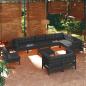 Preview: ARDEBO.de - 11-tlg. Garten-Lounge-Set mit Kissen Schwarz Massivholz Kiefer