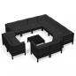 Preview: 12-tlg. Garten-Lounge-Set mit Kissen Schwarz Massivholz Kiefer