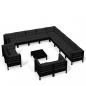 Preview: 14-tlg. Garten-Lounge-Set mit Kissen Schwarz Massivholz Kiefer