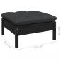 Preview: 10-tlg. Garten-Lounge-Set mit Kissen Schwarz Kiefer Massivholz