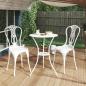 Preview: ARDEBO.de - 3-tlg. Bistro-Set Aluminiumguss Weiß