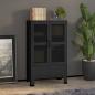 Preview: ARDEBO.de - Lagerschrank Industrial Schwarz 70x40x115 cm Metall