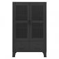 Preview: Lagerschrank Industrial Schwarz 70x40x115 cm Metall