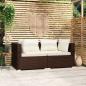 Preview: ARDEBO.de - 2-Sitzer-Sofa mit Kissen Braun Poly Rattan