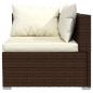 Preview: 2-Sitzer-Sofa mit Kissen Braun Poly Rattan