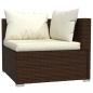 Preview: 3-Sitzer-Sofa mit Kissen Braun Poly Rattan