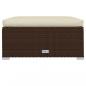 Preview: Gartenhocker mit Kissen Braun 70x70x30 cm Poly Rattan