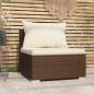 Preview: ARDEBO.de - Garten-Mittelsofa mit Kissen Braun Poly Rattan