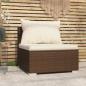 Preview: Garten-Mittelsofa mit Kissen Braun Poly Rattan