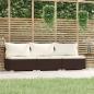 Preview: ARDEBO.de - 3-Sitzer-Sofa mit Kissen Braun Poly Rattan