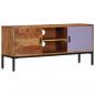 Preview: ARDEBO.de - TV-Schrank Honigbraun und Grau 110x30x50 cm Massivholz Akazie