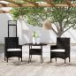 Preview: ARDEBO.de - 3-tlg. Garten-Essgruppe Poly Rattan Schwarz