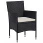 Preview: 3-tlg. Garten-Essgruppe Poly Rattan Schwarz