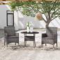 Preview: ARDEBO.de - 3-tlg. Garten-Essgruppe Poly Rattan Grau