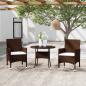 Preview: ARDEBO.de - 3-tlg. Garten-Essgruppe Poly Rattan Braun