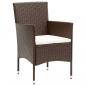 Preview: 3-tlg. Garten-Essgruppe Poly Rattan Braun