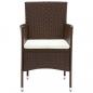 Preview: 3-tlg. Garten-Essgruppe Poly Rattan Braun