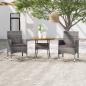 Preview: ARDEBO.de - 3-tlg. Garten-Essgruppe Poly Rattan Grau