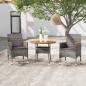 Preview: ARDEBO.de - 3-tlg. Garten-Essgruppe Poly Rattan Grau