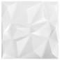 Preview: 3D-Wandpaneele 48 Stk. 50x50 cm Diamant Weiß 12 m²