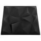 Preview: 3D-Wandpaneele 24 Stk. 50x50 cm Diamant Schwarz 6 m²