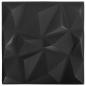 Preview: 3D-Wandpaneele 48 Stk. 50x50 cm Diamant Schwarz 12 m²