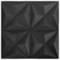 Preview: 3D-Wandpaneele 48 Stk. 50x50 cm Origami Schwarz 12 m²