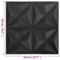 Preview: 3D-Wandpaneele 48 Stk. 50x50 cm Origami Schwarz 12 m²