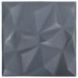 Preview: 3D-Wandpaneele 24 Stk. 50x50 cm Diamant Grau 6 m²