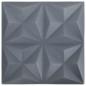 Preview: 3D-Wandpaneele 24 Stk. 50x50 cm Origami Grau 6 m²