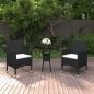 Preview: ARDEBO.de - 3-tlg. Garten-Essgruppe Poly Rattan Schwarz