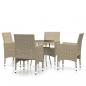 Preview: 5-tlg. Garten-Essgruppe Poly Rattan Beige