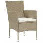 Preview: 5-tlg. Garten-Essgruppe Poly Rattan Beige