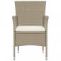 Preview: 5-tlg. Garten-Essgruppe Poly Rattan Beige