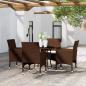 Preview: ARDEBO.de - 5-tlg. Garten-Essgruppe Poly Rattan Braun