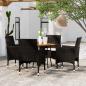 Preview: ARDEBO.de - 5-tlg. Garten-Essgruppe Poly Rattan Schwarz